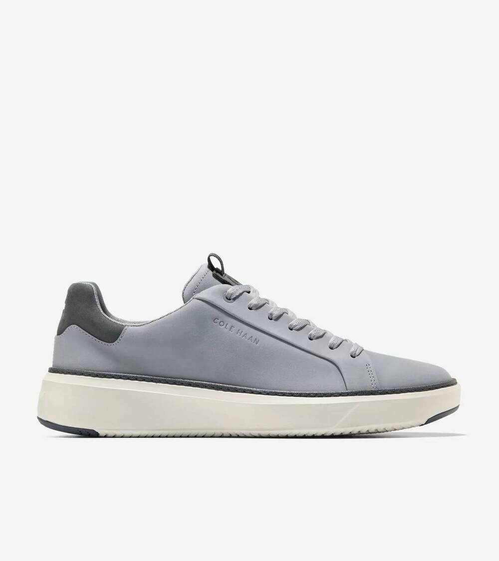 NEW COLE HAAN men's grandprø topspin waterproof sneakers in silver/frost gray